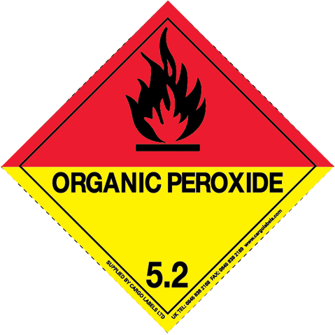 Hazard Class 5.2 - Organic Peroxide Placard - 250mm