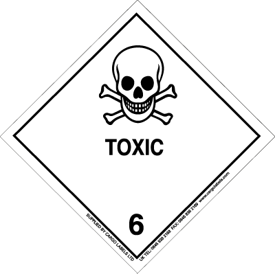 Hazard Class 6.1 - Toxic Placard - 250mm
