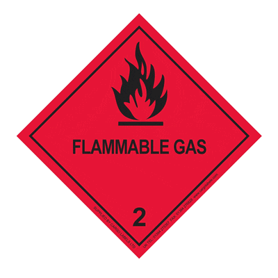 Class 2.1 Flammable Gas 2 Placard Label