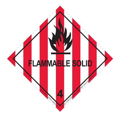 Hazard Class 4.1 - Flammable Solid Placard - 250mm